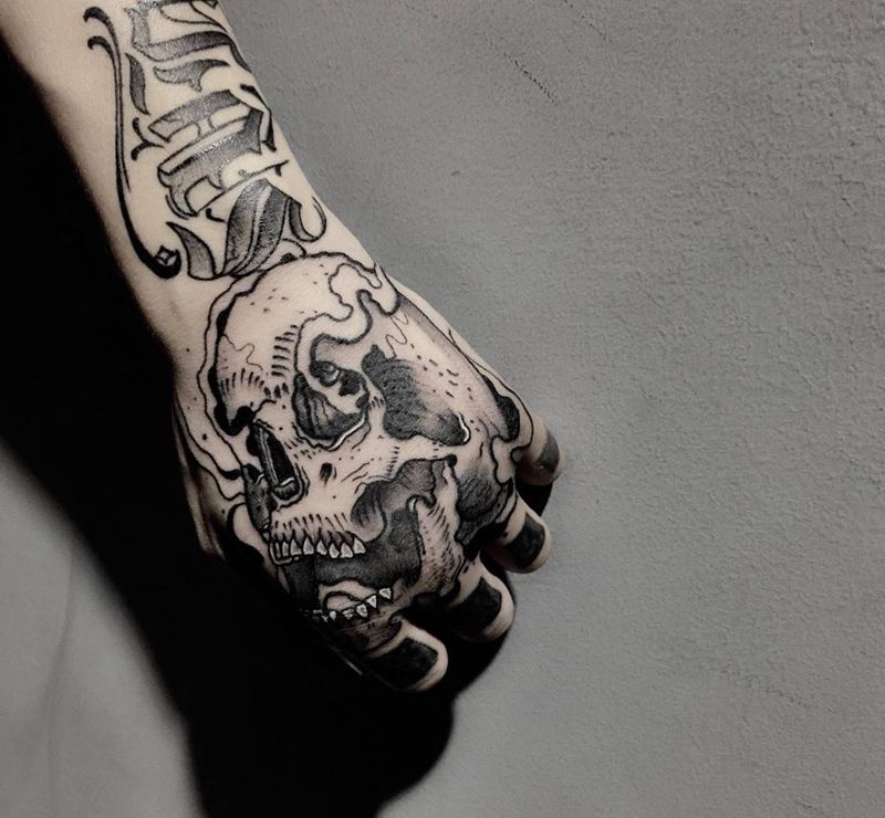 骷髅头纹身图片