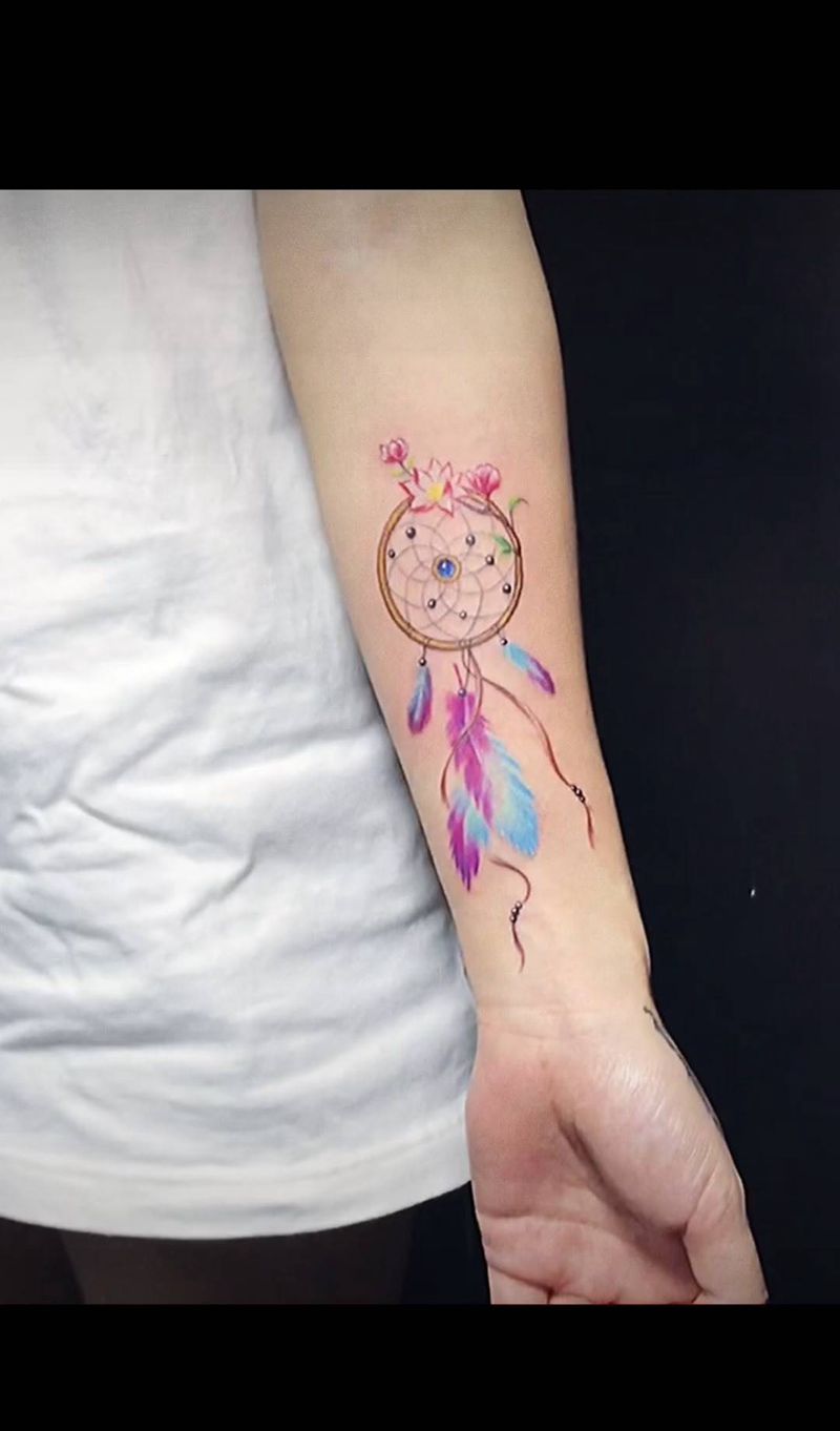 捕梦网纹身图片