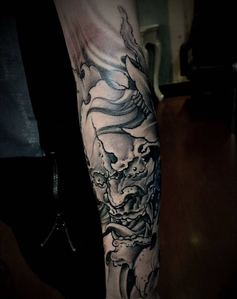 般若纹身图片_成品手部传统原创纹身图案