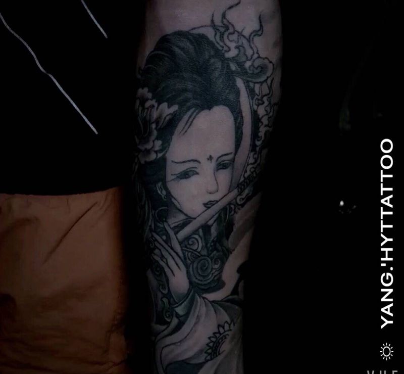 艺妓纹身图片