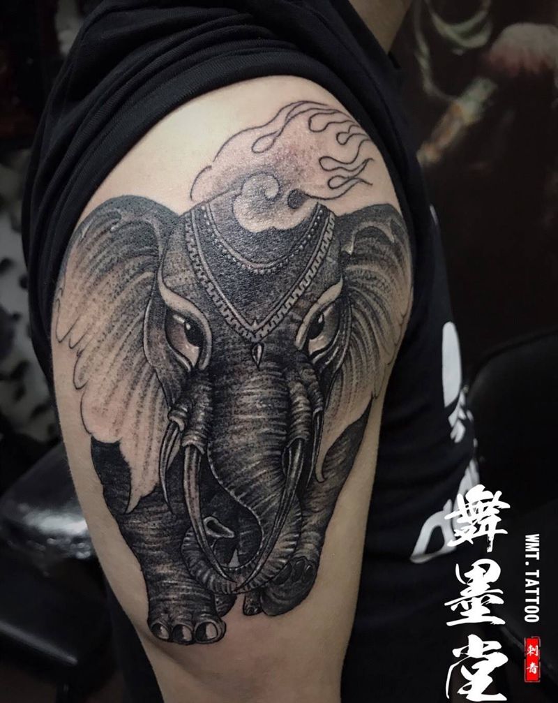 小象 遮盖纹身图片
