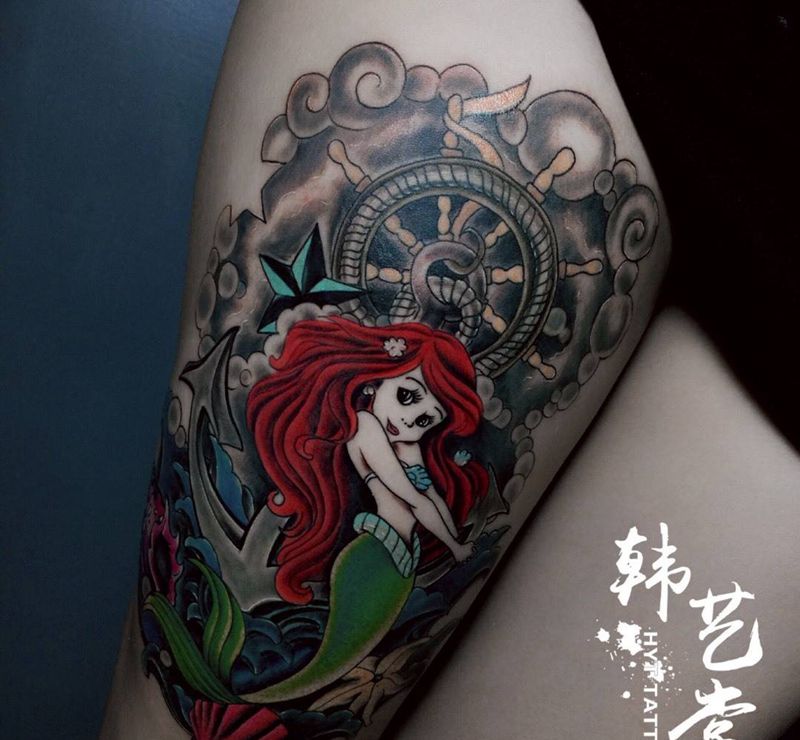 美人鱼纹身图片