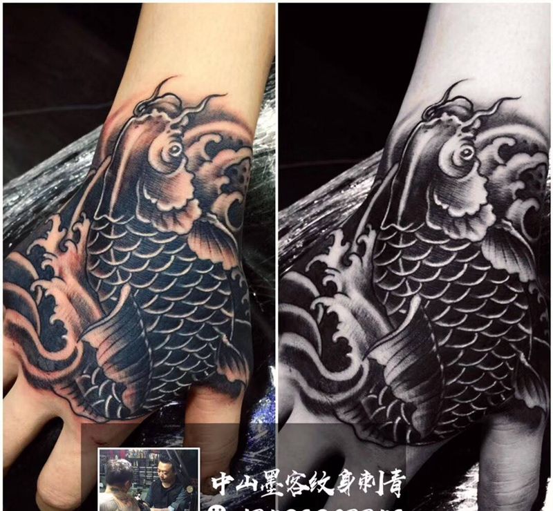 盖手背纹身图片