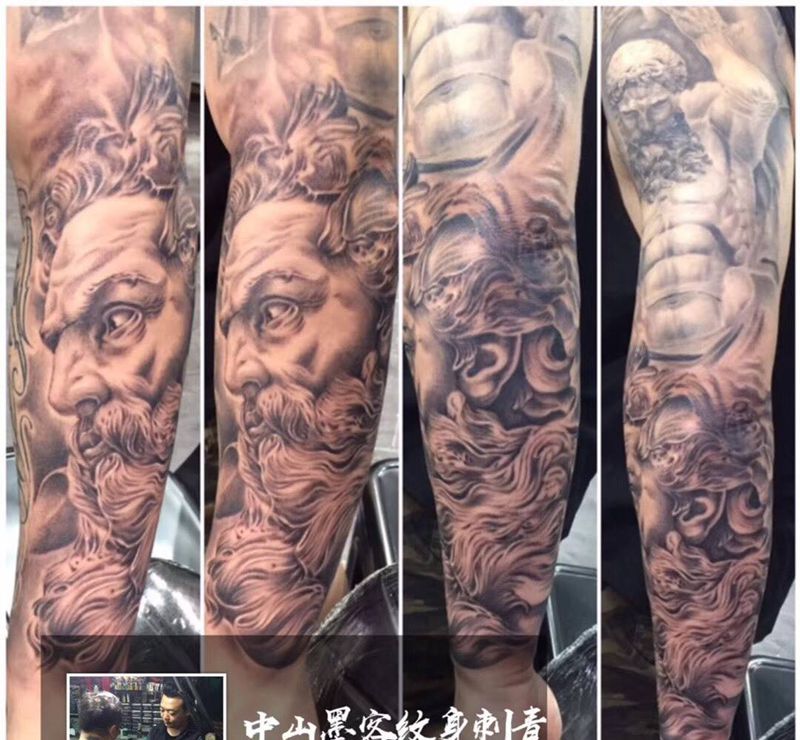 欧美人物肖像写实纹身图片