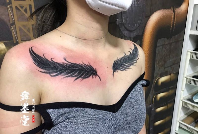 羽毛纹身图片