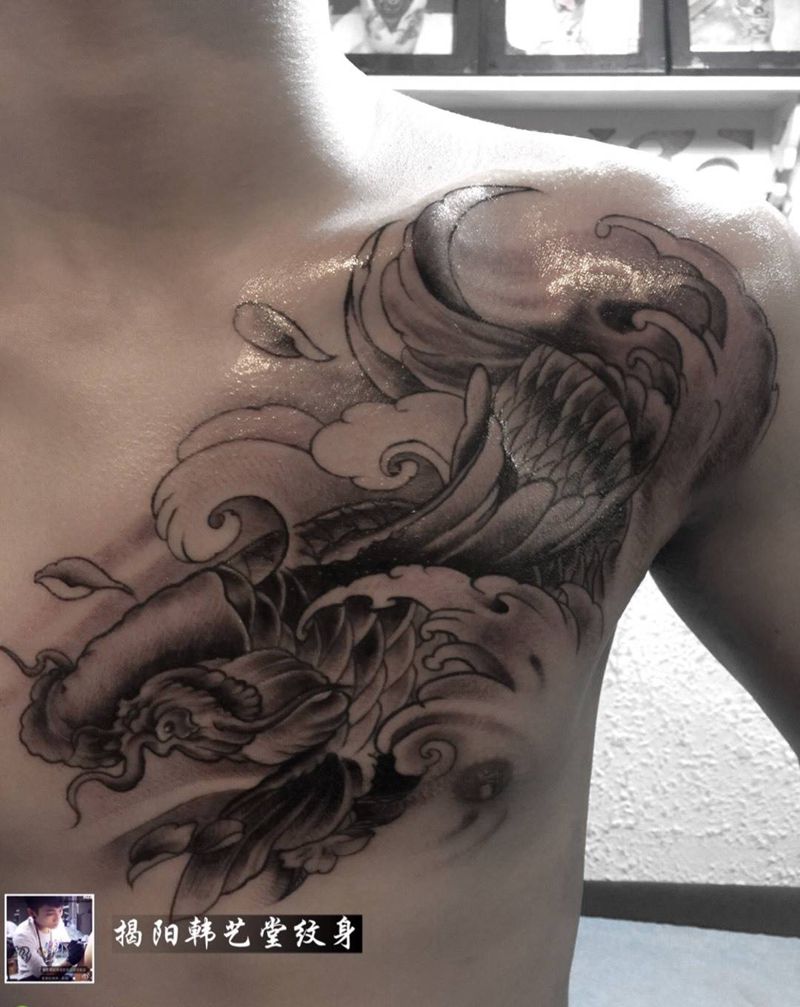 鲤鱼。纹身图片