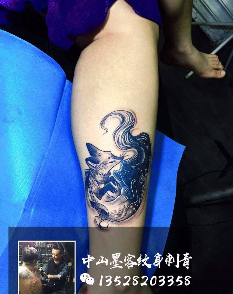 狐狸遮盖狐狸纹身图片