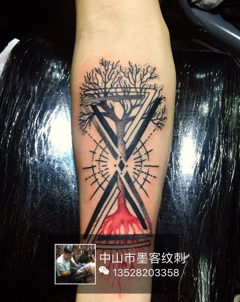 欧美点线风格纹身图片