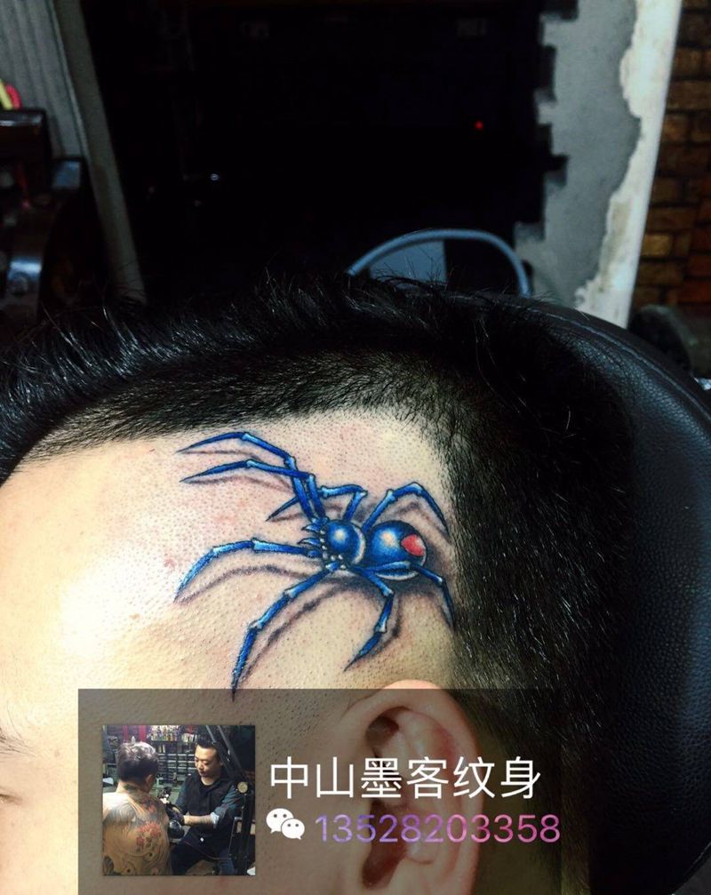 立体蜘蛛纹身图片