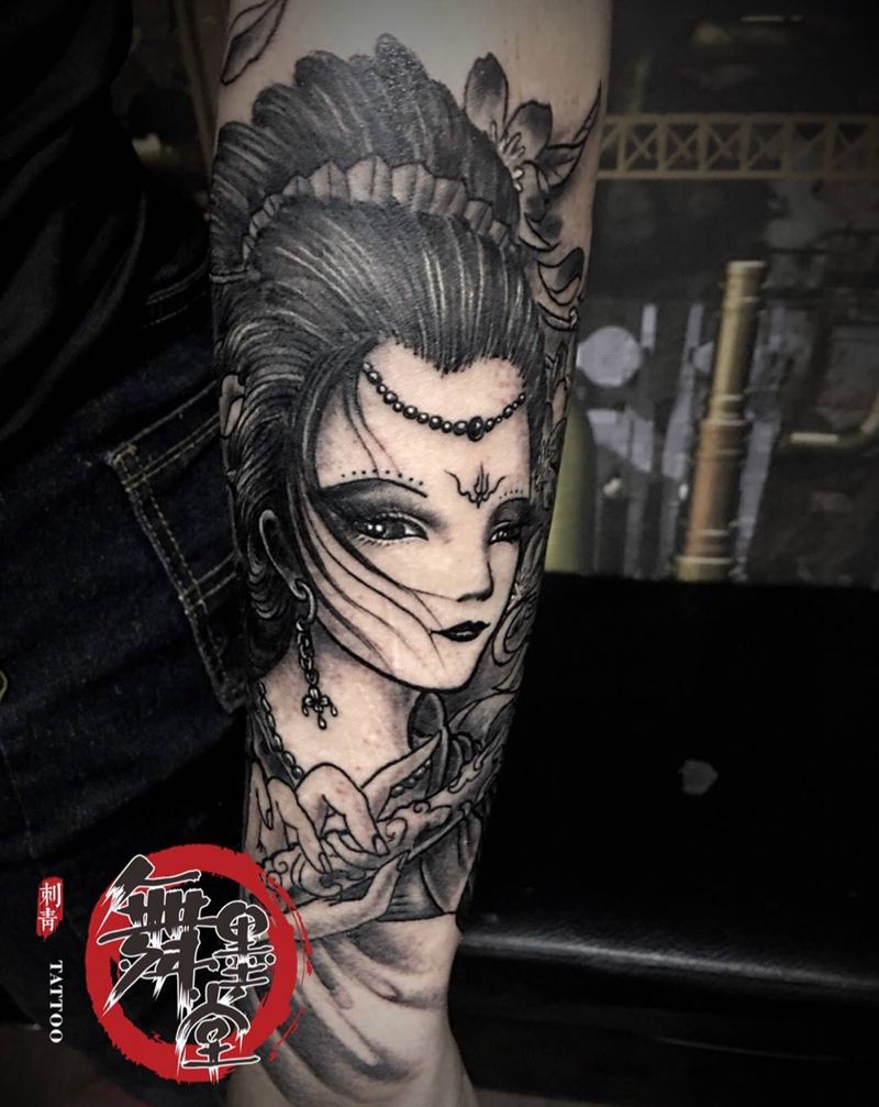 艺妓纹身图片