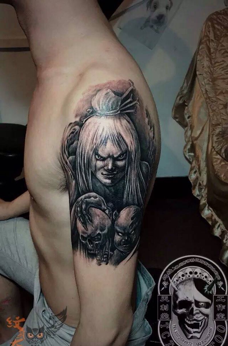 鬼子母纹身图片