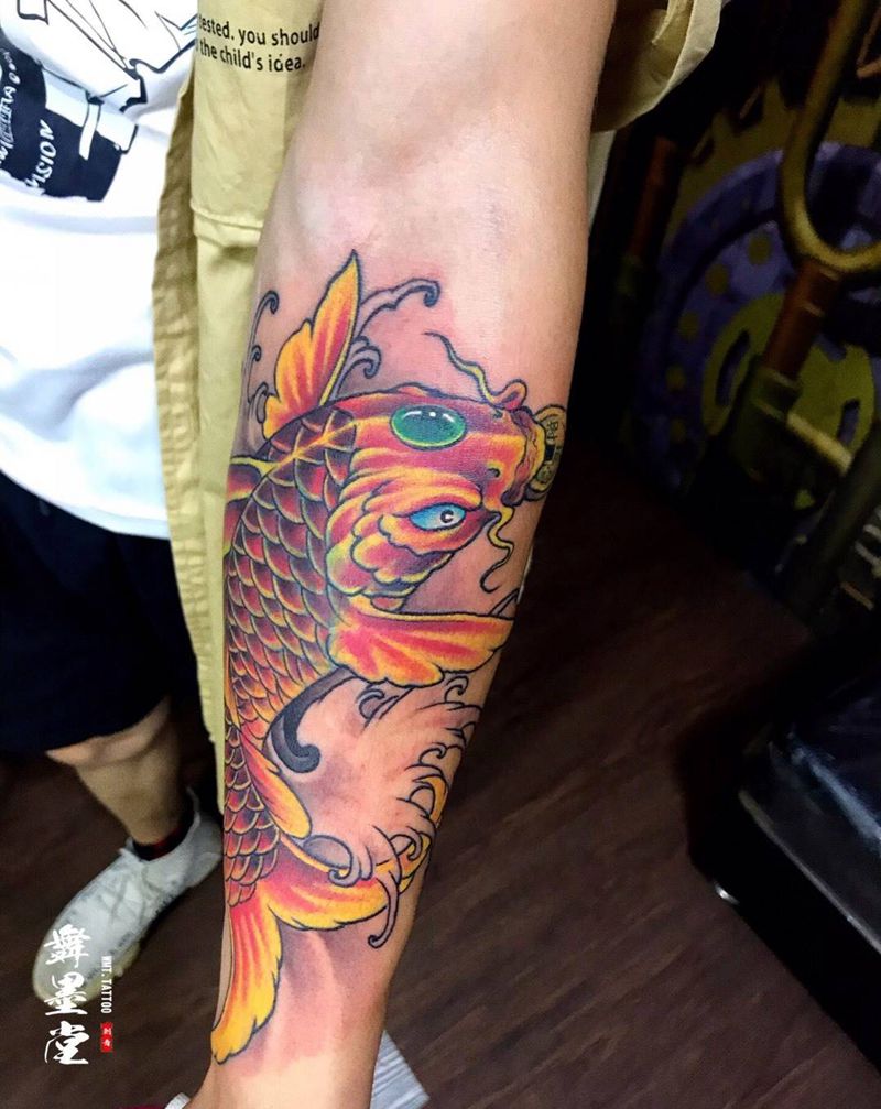 小锦鲤纹身图片