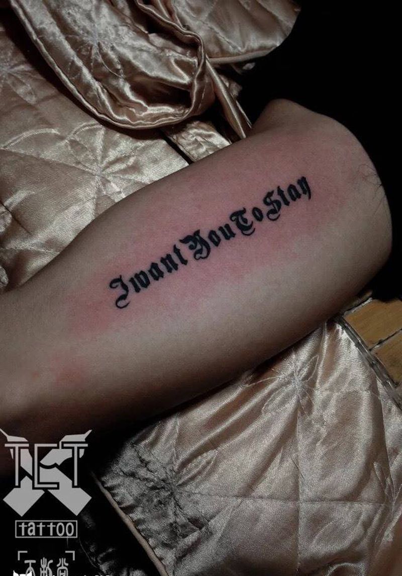 哥特英文纹身图片