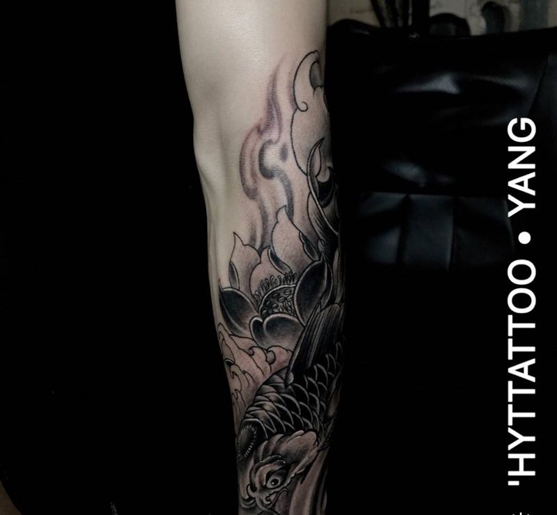 鱼。纹身图片_成品传统原创纹身图案