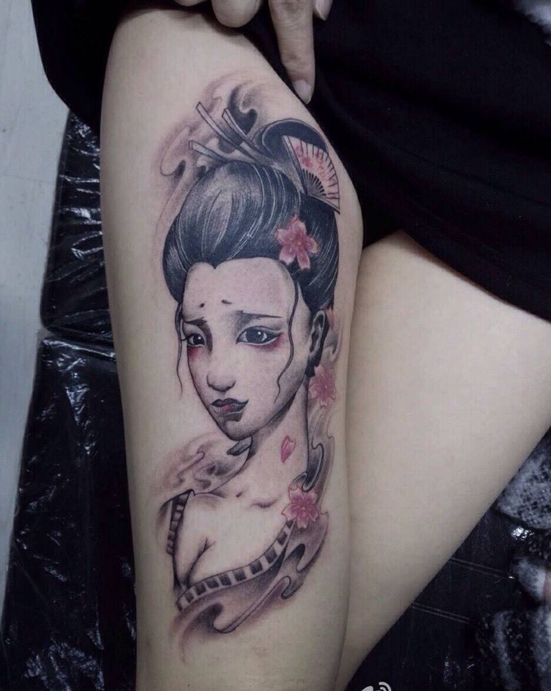 艺妓纹身图片