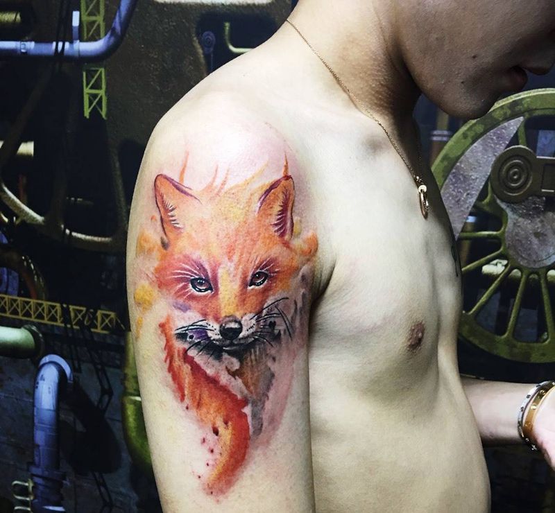 火狐纹身图片