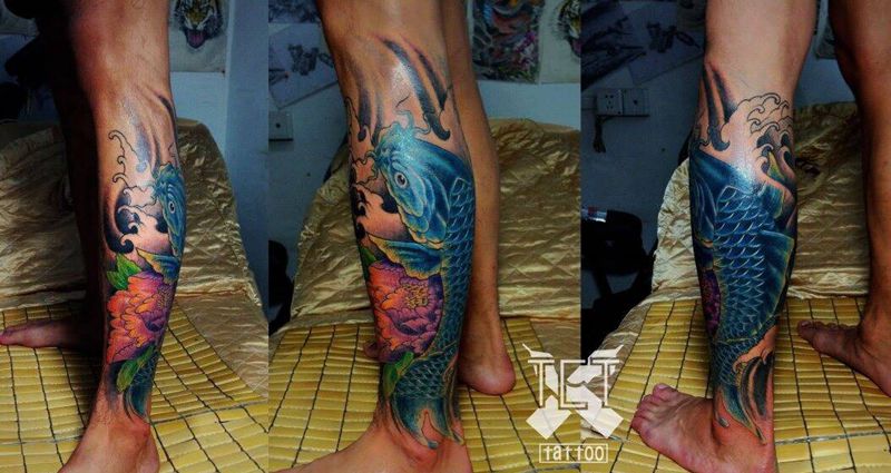 遮盖纹身图片_成品脚部传统纹身图案