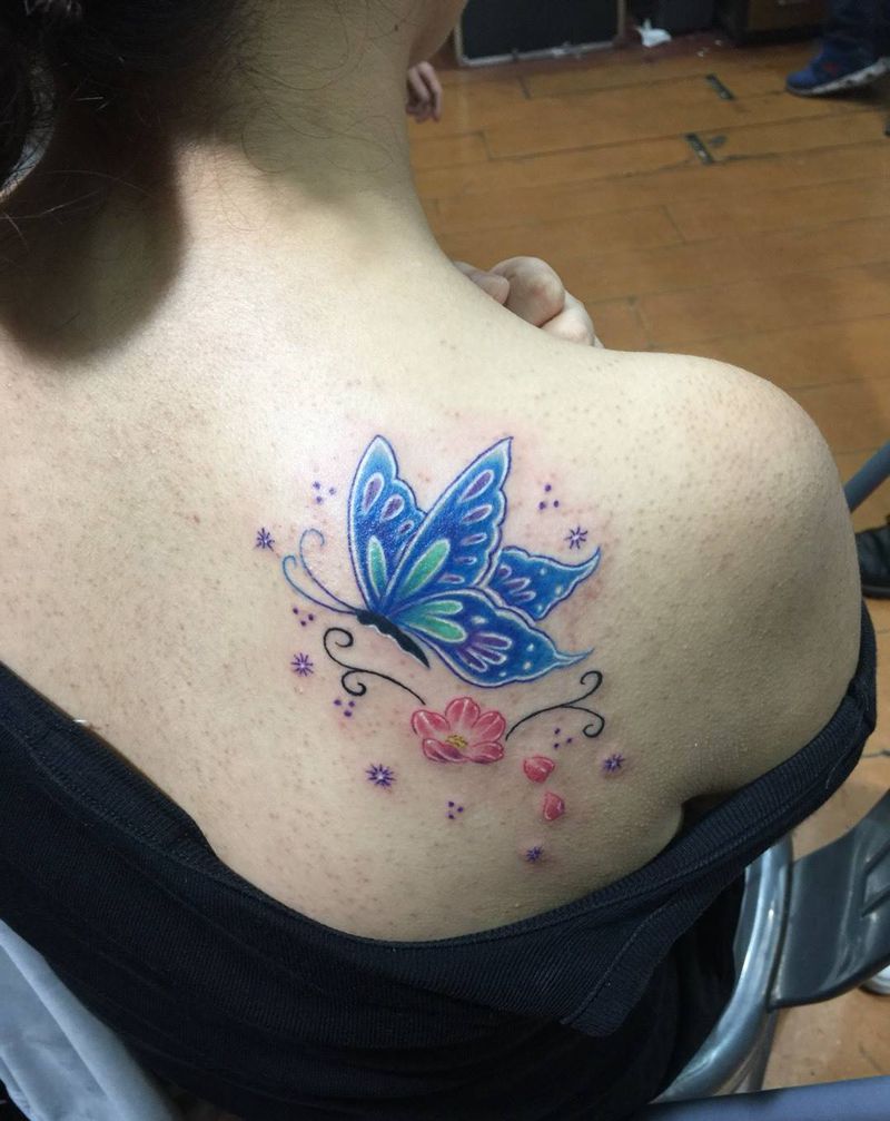 蝶恋花纹身图片