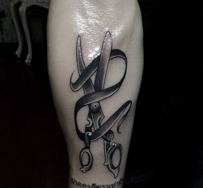 剪刀。纹身图片