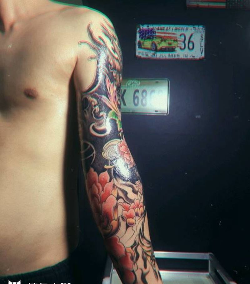 线条非本人作品纹身图片_手臂新传统纹身图案