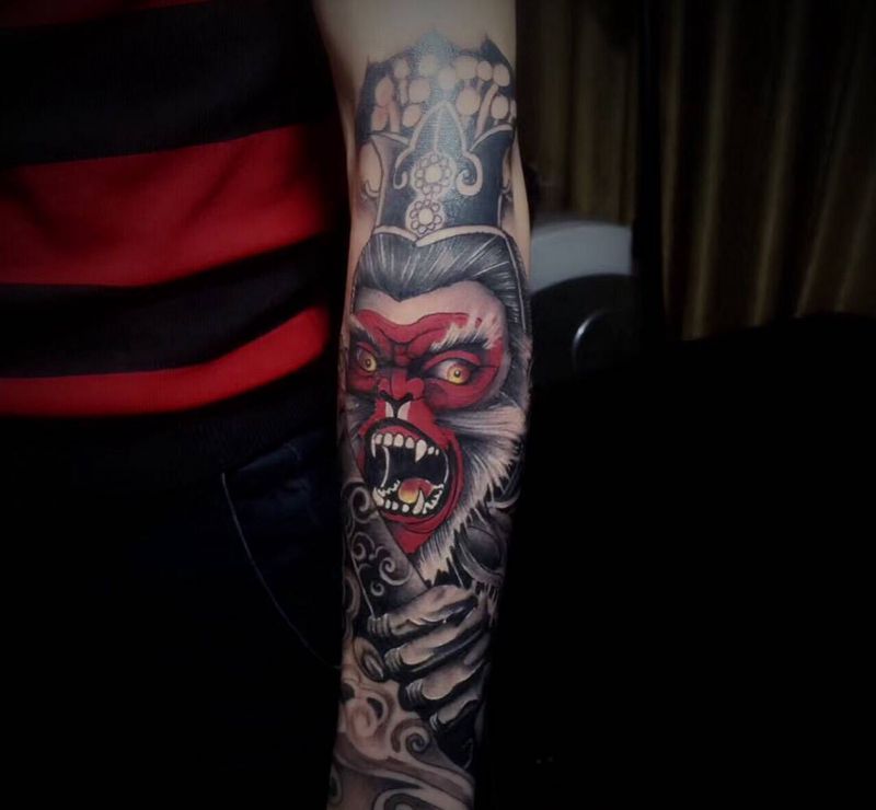 悟空、阿杰作品。纹身图片