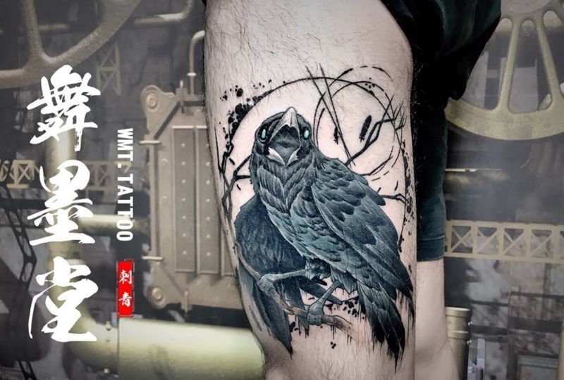 乌鸦纹身图片