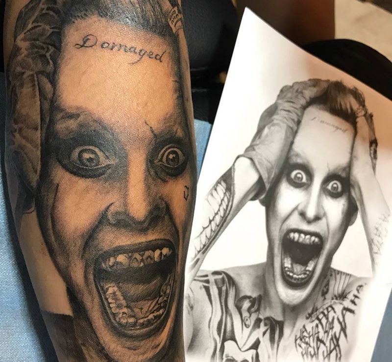 自杀小队小丑纹身图片