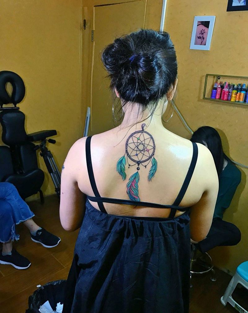 捕梦网纹身图片