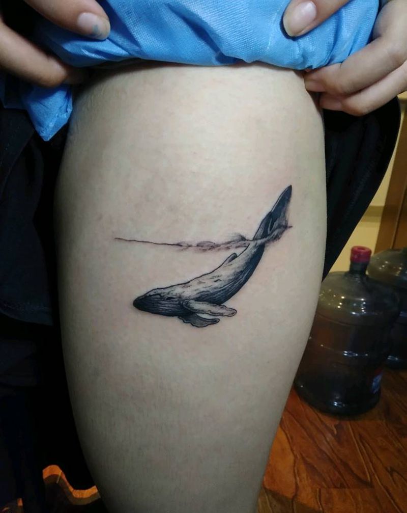 拉刺 鲸纹身图片