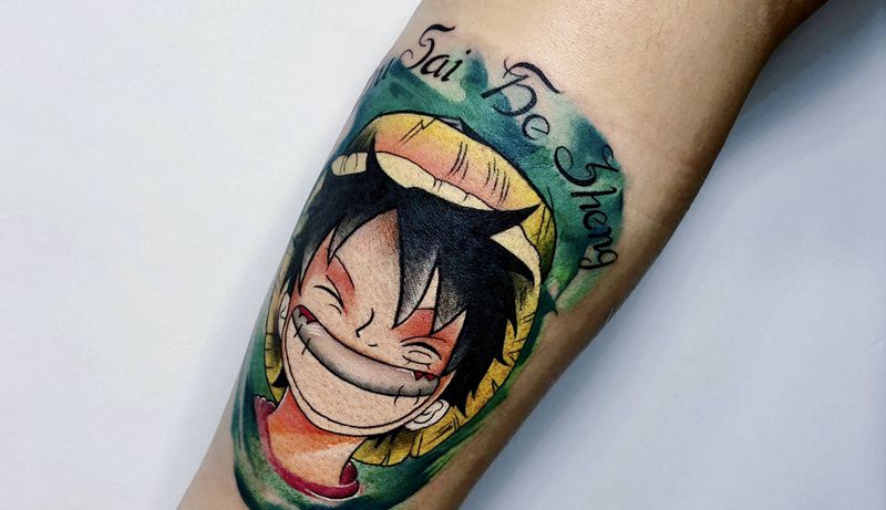 欧阳作品·路飞纹身图片_手部手臂纹身图案