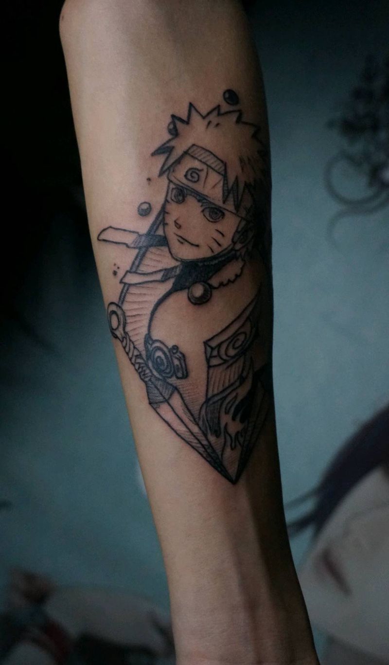 火影纹身图片_手臂几何纹身图案