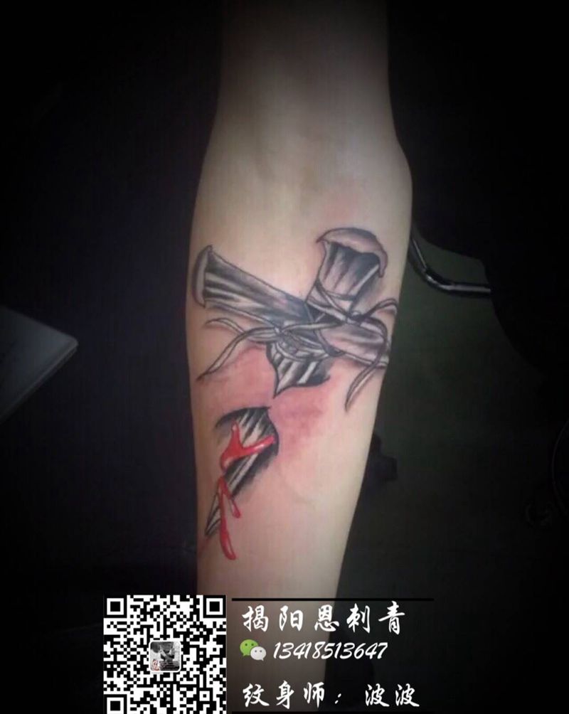 3d纹身图片_成品手臂传统清新鬼神原创静物纹身图案