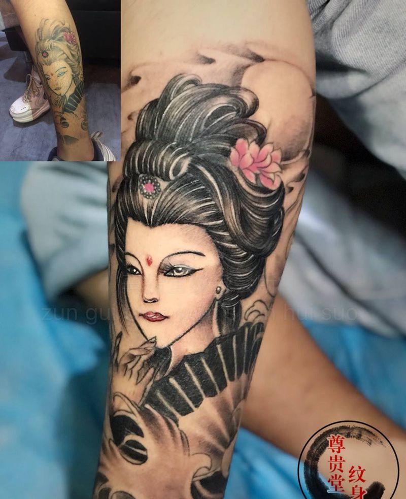 艺妓纹身图片