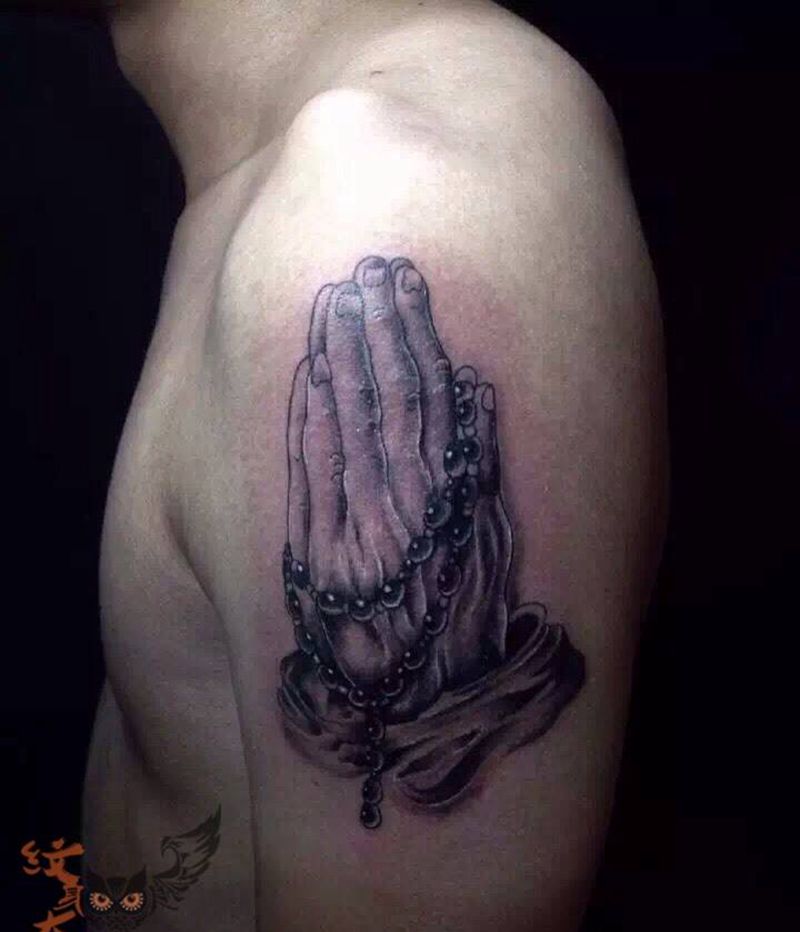 佛手纹身图片_传统鬼神宗教手臂纹身图案