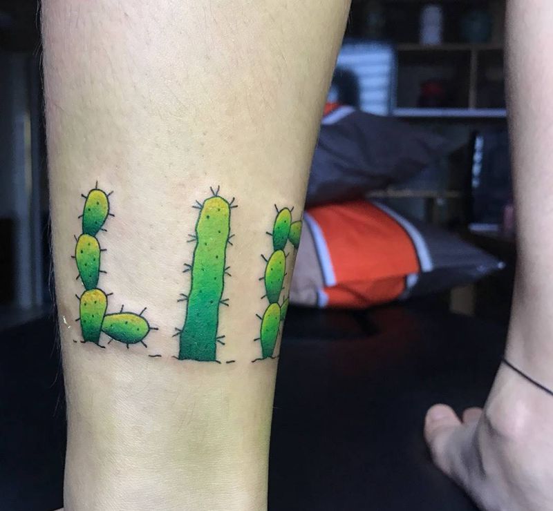 仙人掌字母纹身图片