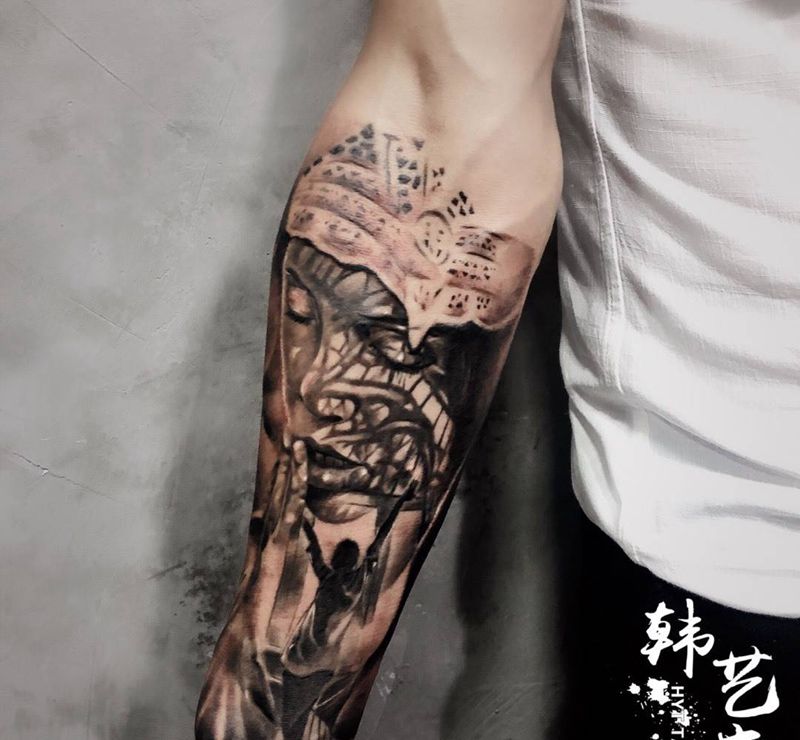 阿伟作品  写实纹身图片