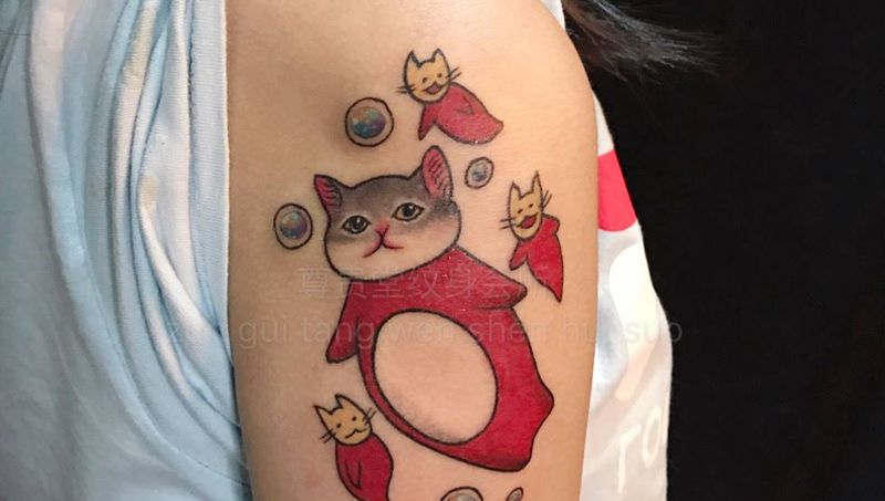 猫纹身图片
