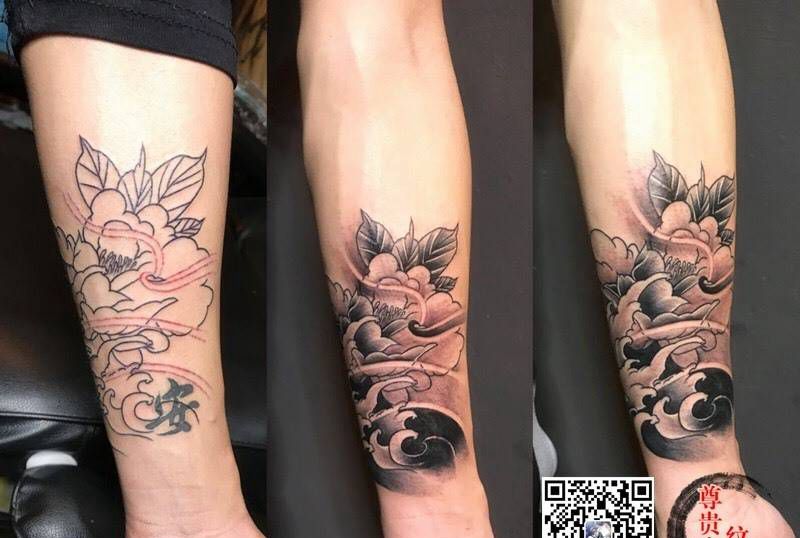 花，浪纹身图片