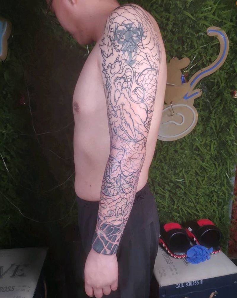 遮盖未完成纹身图片_手臂新传统纹身图案