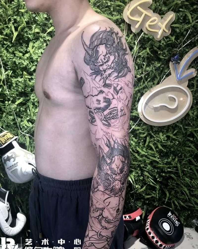 未完成纹身图片_手臂新传统纹身图案