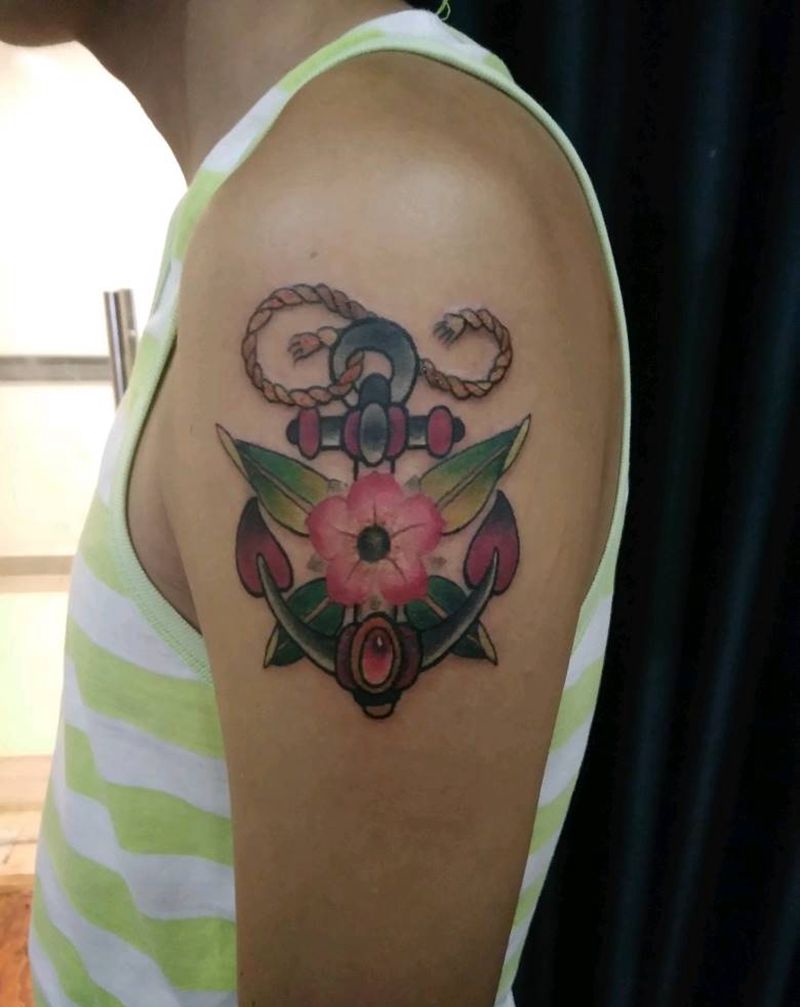 school锚纹身图片