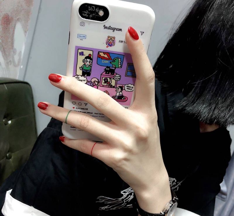 红的绿的纹身图片