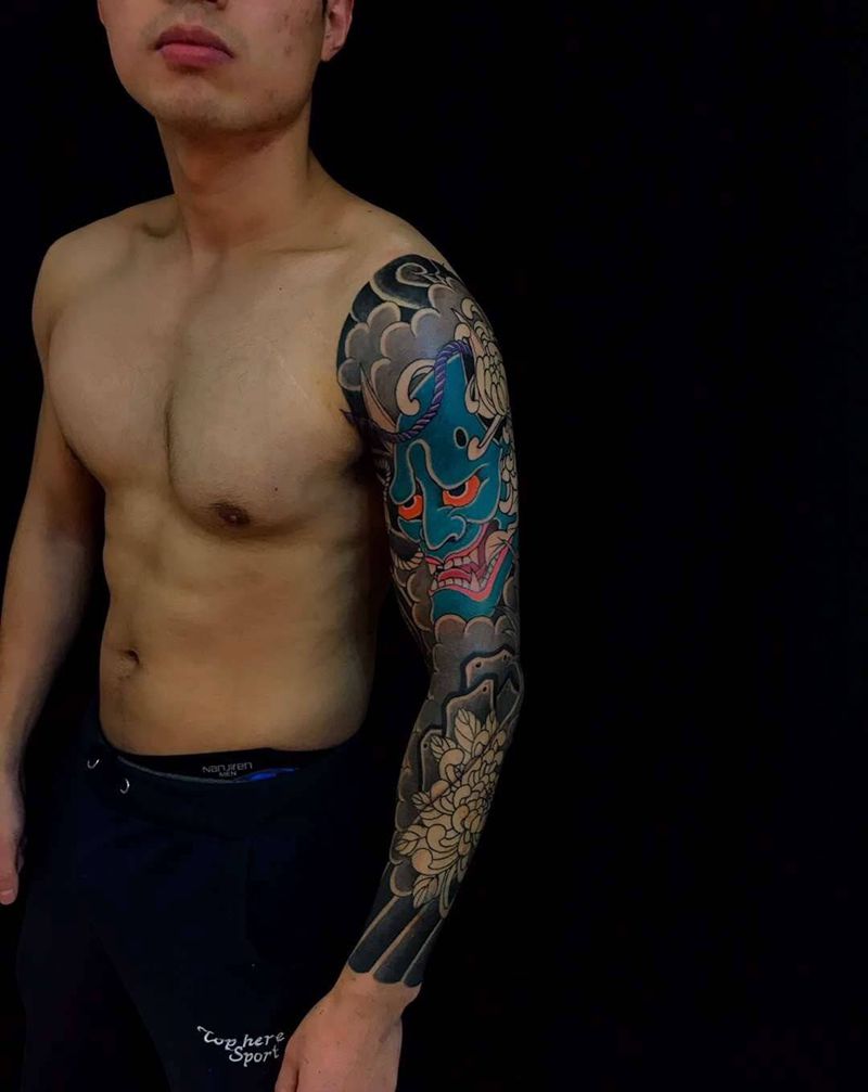 花臂未完纹身图片