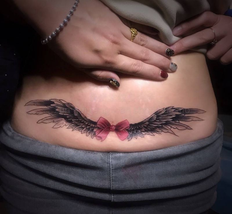 遮盖剖腹产纹身图片