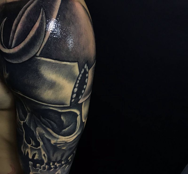 骷髅  遮盖纹身图片