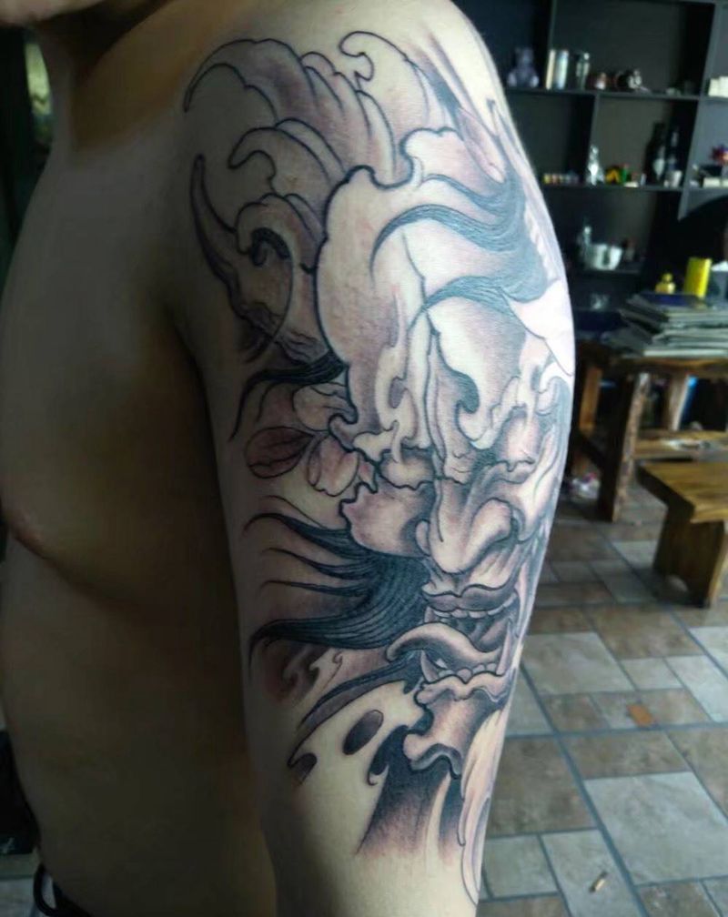 大臂般若纹身图片