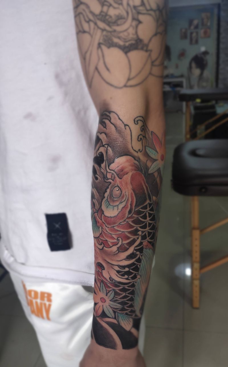 鱼纹身图片_手臂手部老传统新传统纹身图案