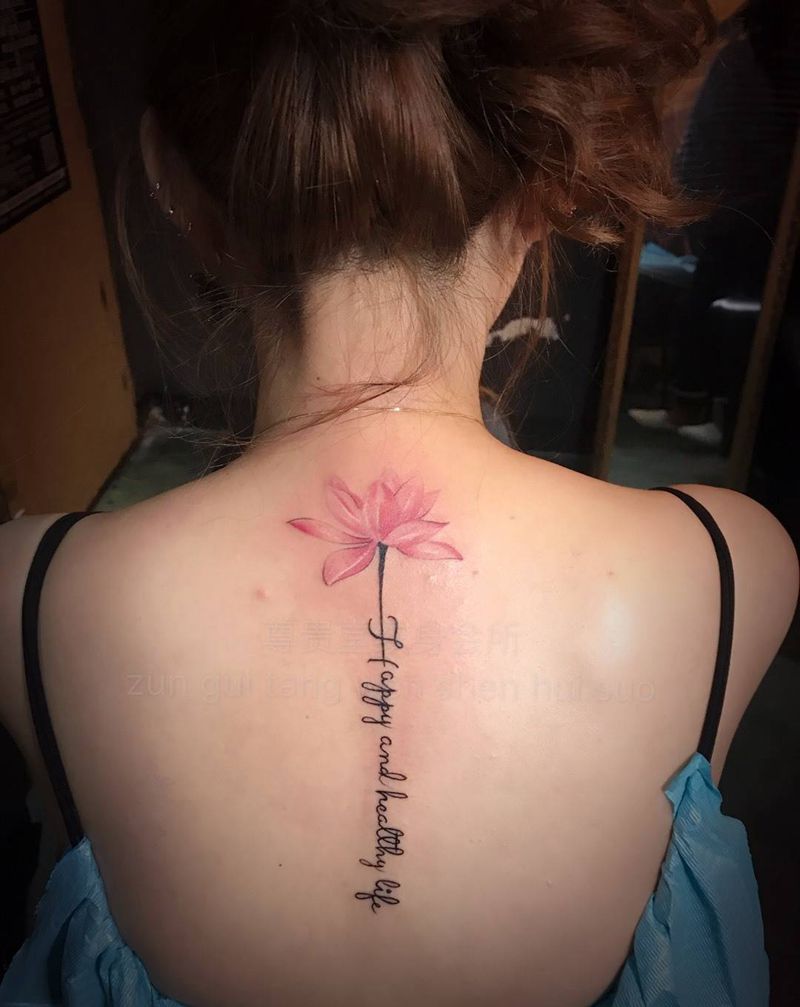 脊椎骨,花纹身图片