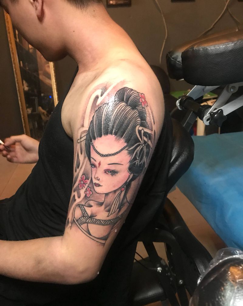 艺妓纹身图片