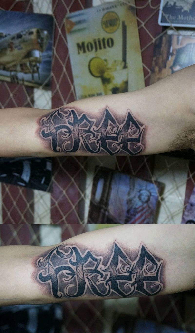 花体纹身图片_花体字纹身图案